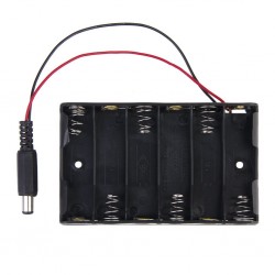 6 AA Battery Case Holder With 2.1mm DC Barrel Jack